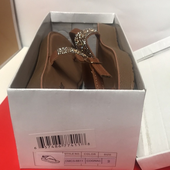 BNWT Sandals Olivia Miller size 9 Brown Stones - Picture 10 of 10